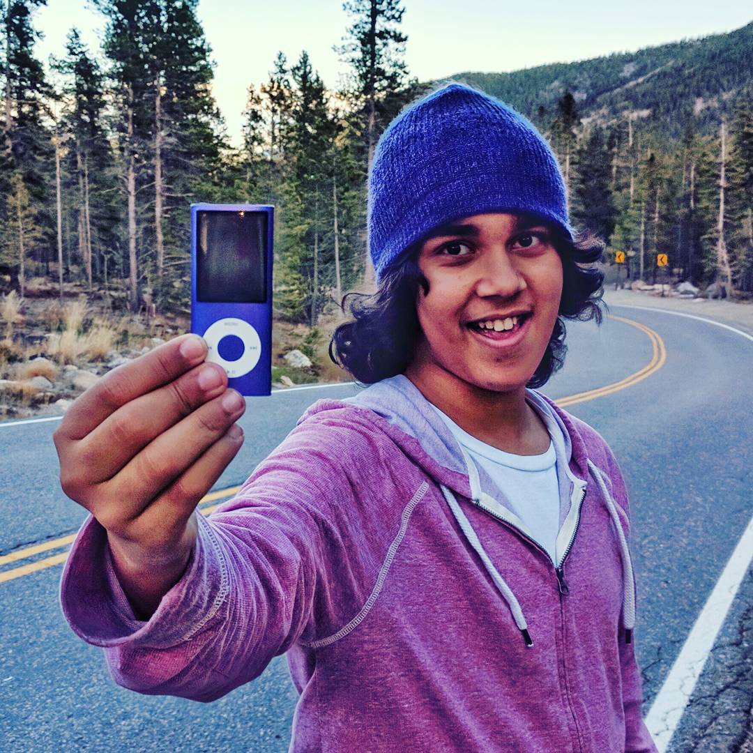 After a long hike, including some bushwhacking, Josh was pooped...until he found this iPod Shuffle by the road.