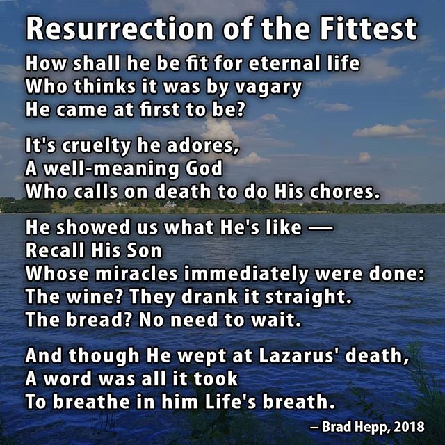 Thinking about evolution and creation…. Evolution relies on chance and death. What does the Creator rely on?